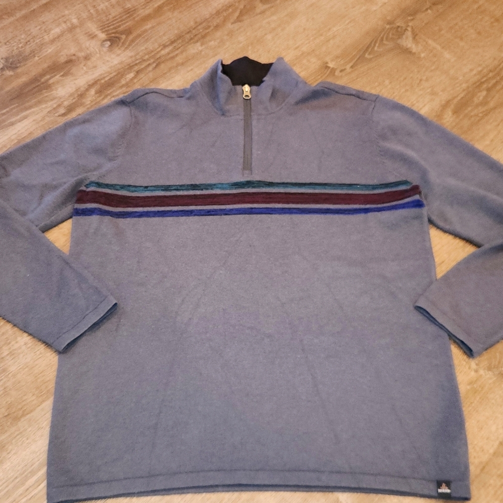 Men's Prana gray wool pullover sweater Large